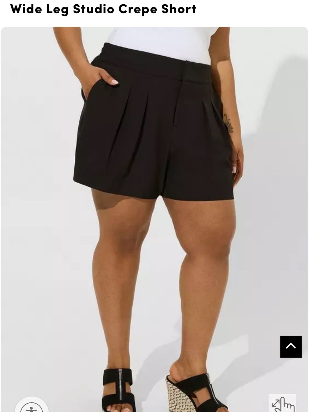 Torrid Studio Black Wide Leg Crepe Shorts